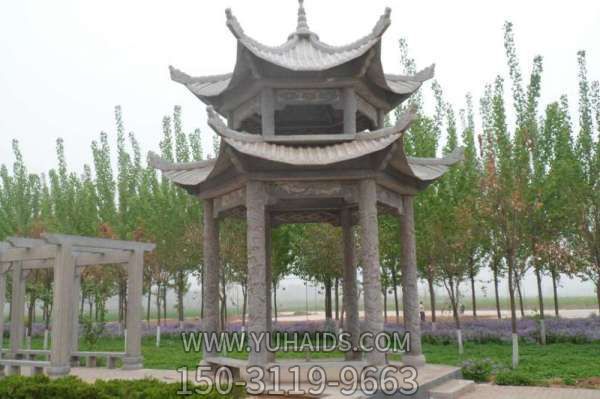 涼亭雕塑-戶(hù)外景區(qū)雙層頂仿古建休閑涼亭