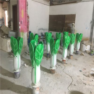 玻璃鋼卡通小油菜，仿真植物雕塑