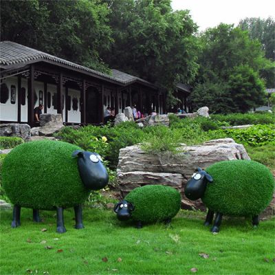草皮肖恩羊，綠色可愛綠植動(dòng)物擺件