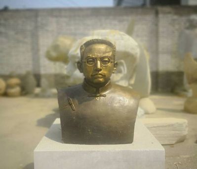 戶外愛(ài)國(guó)者胸像銅雕陶行知雕塑