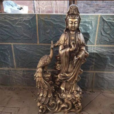 創(chuàng)意銅雕戶(hù)外園林寺廟觀音雕塑