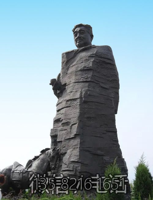 耐候鋼戶(hù)外園林大型名人景觀(guān)賀龍雕塑