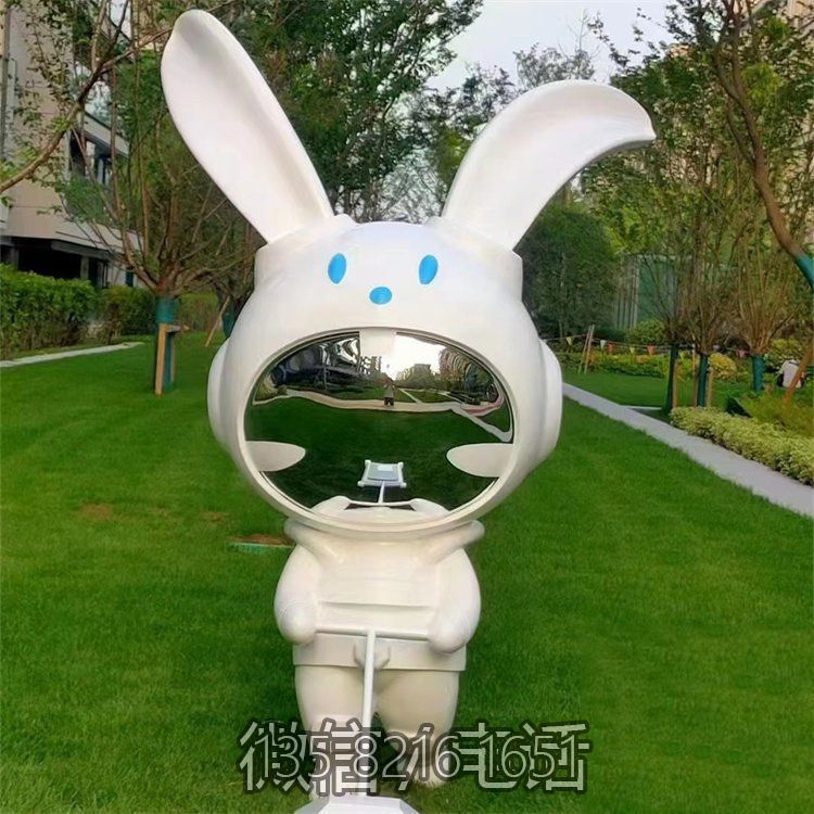 創(chuàng)意景觀擺件玻璃鋼卡通兔子宇航員雕塑 創(chuàng)意景觀擺件玻璃鋼卡通兔子宇航員雕塑