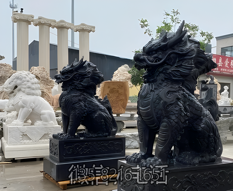 政府大樓門口擺件銅雕一對鎮(zhèn)宅招財(cái)麒麟雕塑