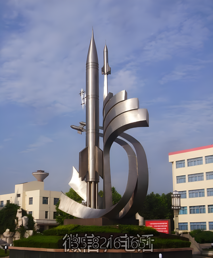 火箭、飛機(jī)，科技之星不銹鋼景觀雕塑