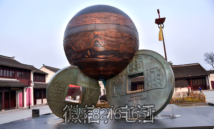 鑄銅銅錢(qián)景觀雕塑