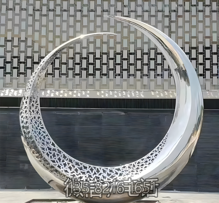 圓環(huán)雕塑-戶外不銹鋼鏤空創(chuàng)意圓環(huán)雕塑