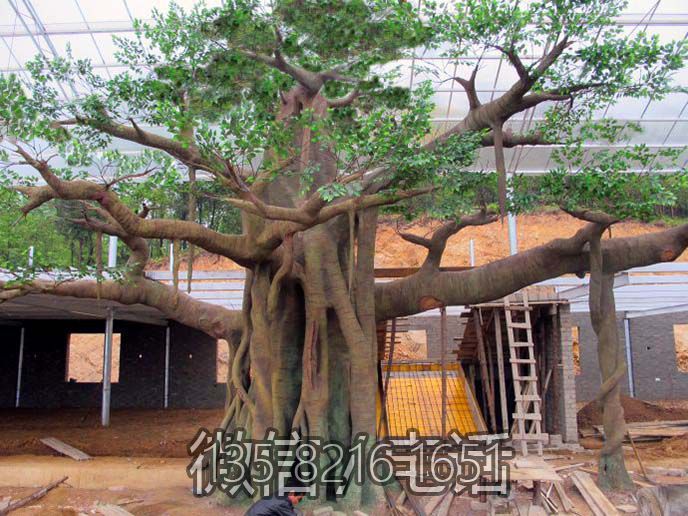 玻璃鋼、泡沫、水泥，仿真大樹雕塑