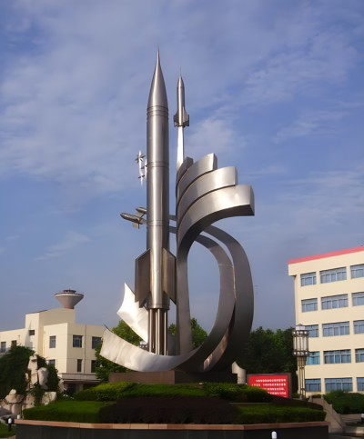 火箭、飛機(jī)，科技之星不銹鋼景觀雕塑