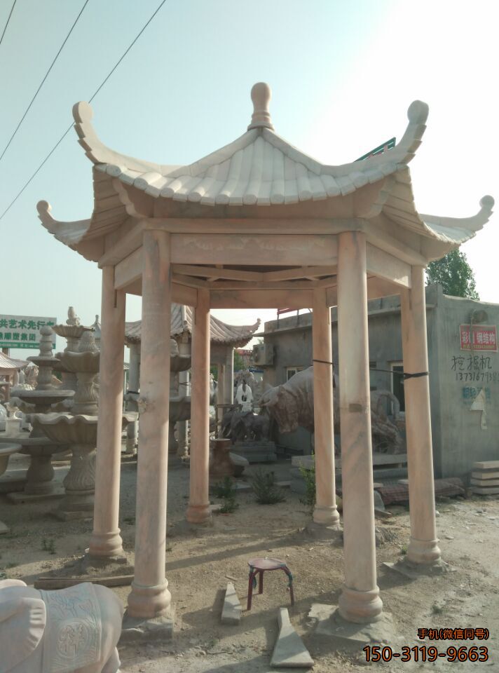 晚霞紅單層、單檐、加厚、六角涼亭